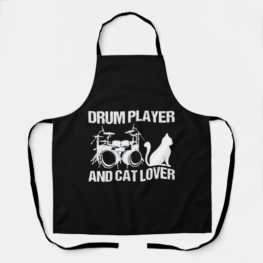 Drum Player And Cat Lover Drumming Musician Drums Schürze (Vorderseite)