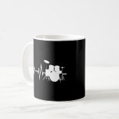 Drum Player Heartbeat Drummer Drumming Graphic Kaffeetasse (Vorderseite Links)