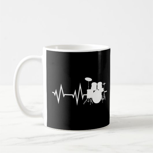 Drum Player Heartbeat Drummer Drumming Graphic Kaffeetasse (Links)