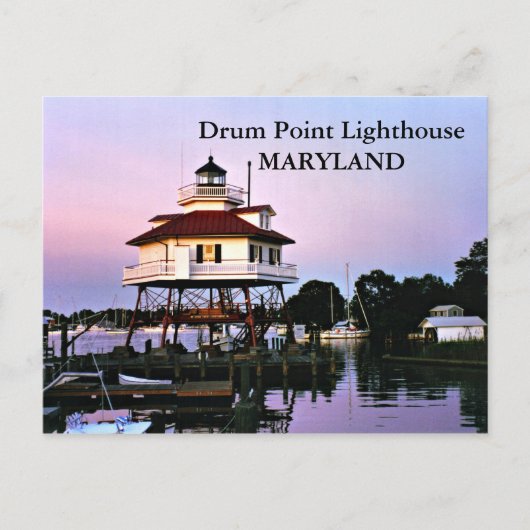 Drum Point Lighthouse, Maryland Postcard Postkarte (Vorderseite)