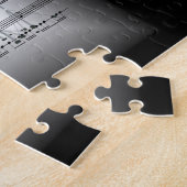 Drum-Set auf 3-D-Noten-Kissen-Silber & Black Puzzle (Seite)