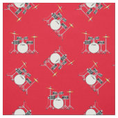 Drum Set Band Musical Musical Room Decke Rot Stoff (Muster)