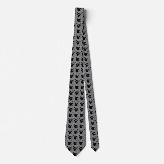 Drum Set Black Silhouette Pattern Necktie Krawatte (Vorderseite)