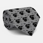 Drum Set Black Silhouette Pattern Necktie Krawatte (Gerollt)
