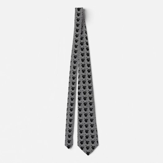 Drum Set Black Silhouette Pattern Necktie Krawatte (Rückseite)