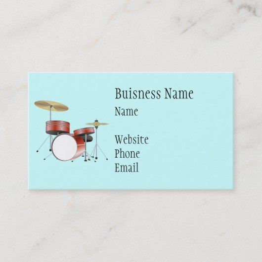Drum Set Business Cards Visitenkarte (Vorderseite)