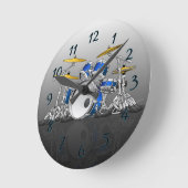 Drum Set Cartoon Runde Wanduhr (Winkel)