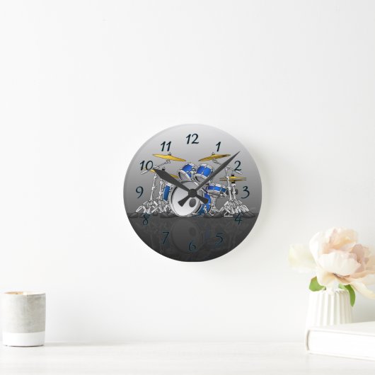 Drum Set Cartoon Runde Wanduhr (Zuhause)