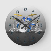 Drum Set Cartoon Runde Wanduhr (Vorderseite)