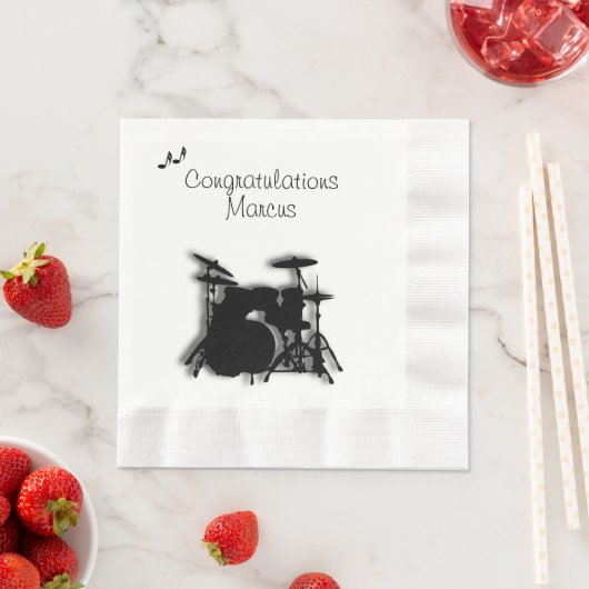 Drum Set Custom Herzlichen Glückwunsch Serviette (Beispiel)