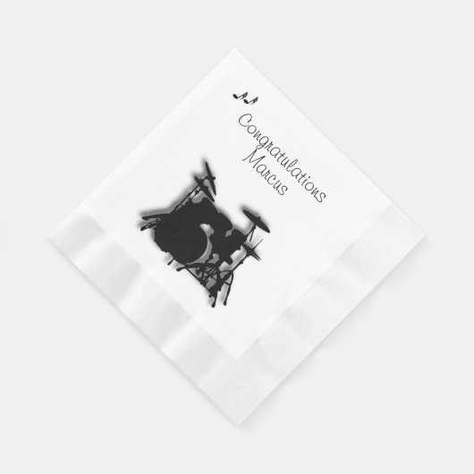 Drum Set Custom Herzlichen Glückwunsch Serviette (Ecke)