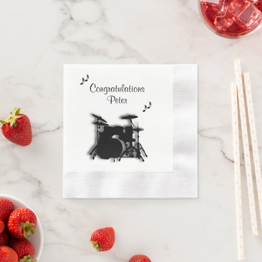 Drum Set Custom Herzlichen Glückwunsch Serviette (Beispiel)
