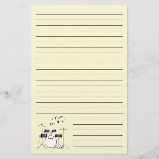 Drum Set Drummer Band Lehrer Musiker Briefpapier (Rückseite)