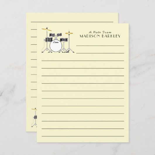 Drum Set Drummer Band Lehrer Musiker Dankeskarte (Vorne/Hinten)
