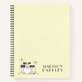 Drum Set Drummer Band Lehrer Musiker Notizblock