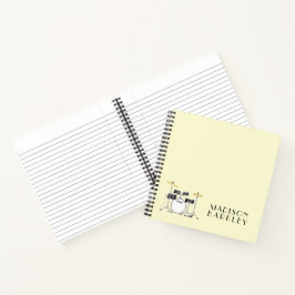 Drum Set Drummer Band Lehrer Musiker Notizblock