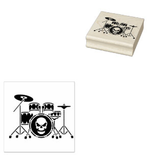 Drum Set Drummer Gummistempel