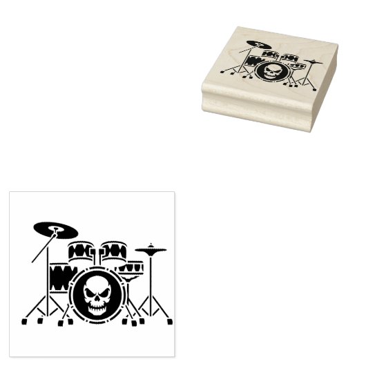 Drum Set Drummer Gummistempel (Stempel)