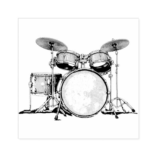 Drum Set Drummer Gummistempel (Prägung)