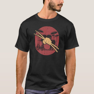 Drum Set Drumsticks Drummer Musiker Drumming Vin T-Shirt