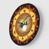 Drum Set ~ Fire Creation #3 ~ Out Of The Crucible~ Große Wanduhr (Winkel)