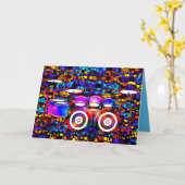 Drum-Set mit Doppel-Bass-Schlagzeug Karte (Gelbe Blume)