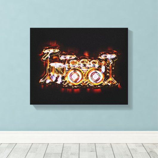 Drum-Set mit doppeltem Bass Leinwanddruck (Insitu (Holzboden))