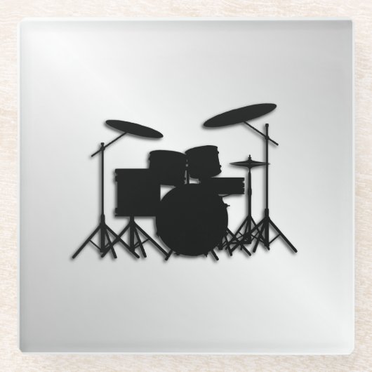 Drum Set Music Design Glasuntersetzer (Vorderseite)