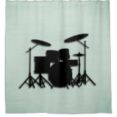 Drum Set Music Design Grüner Duschvorhang (Vorderseite)