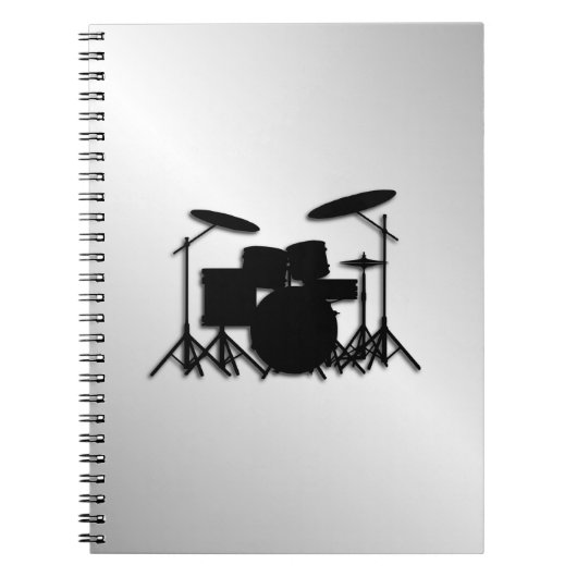 Drum Set Music Design Notizblock (Vorderseite)