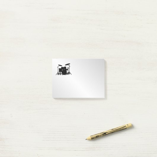 Drum Set Music Design Post-it Klebezettel (Auf Schreibtisch)