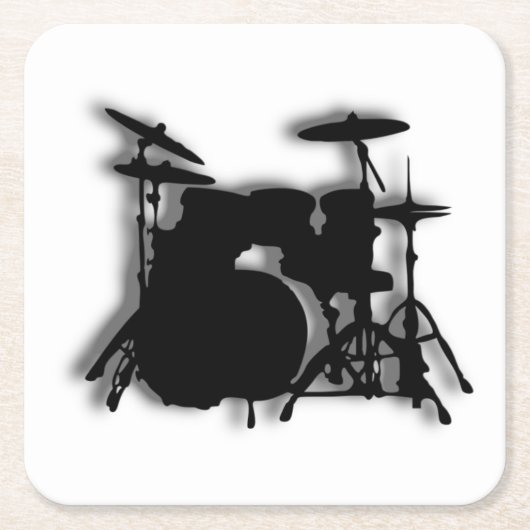 Drum Set Music Design Rechteckiger Pappuntersetzer (Vorderseite)