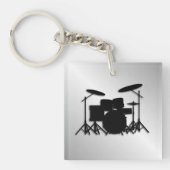 Drum Set Music Design Schlüsselanhänger (Vorderseite)