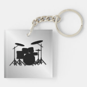 Drum Set Music Design Schlüsselanhänger