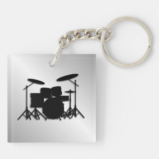 Drum Set Music Design Schlüsselanhänger (Rückseite)