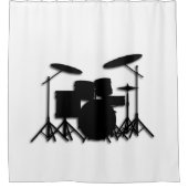 Drum Set Music Design Weißer Duschvorhang (Vorderseite)