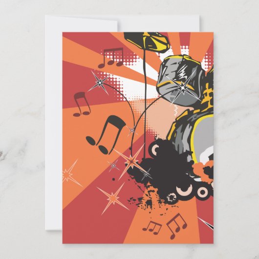 Drum Set Music Einladung (Vorderseite)