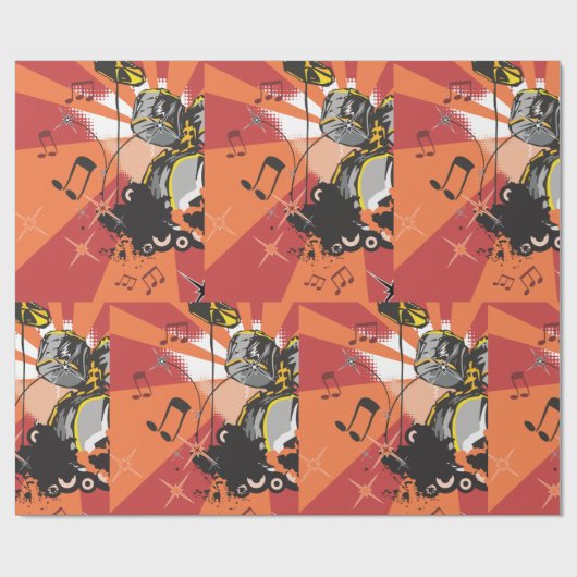 Drum Set Music Geschenkpapier (Flach)