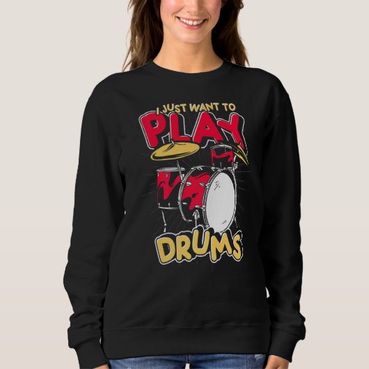 Drum Set Schlagzeug Music Drummer Musician Drums Sweatshirt (Vorderseite)
