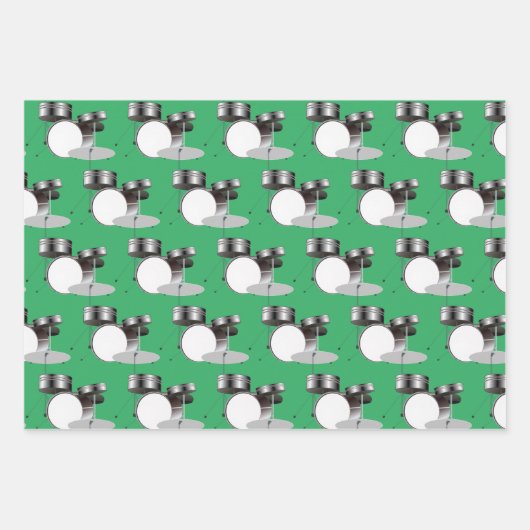 Drum Set Schlagzeug Musikalisches Design Geschenkpapier Set (Vorderseite)