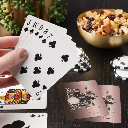 Drum Set und Drummer Playing Spielkarten (In Situ)