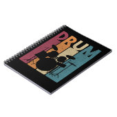 Drum Set Vintage Rock Music Retro Drummer Notizblock (Linke Seite)