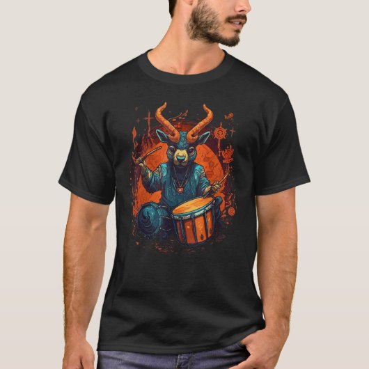 Drum Sticks Goat Drummer Kit T-Shirt (Vorderseite)