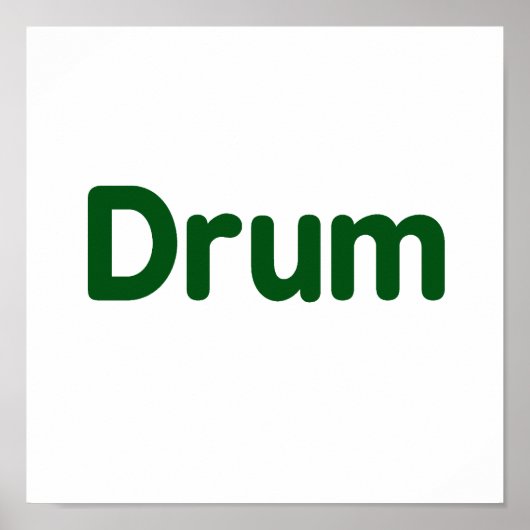Drum Text Green Music Design Poster (Vorne)