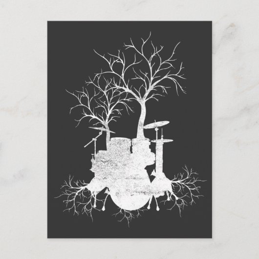 Drum Tree Nature Lover Drummer Art Postkarte (Vorderseite)