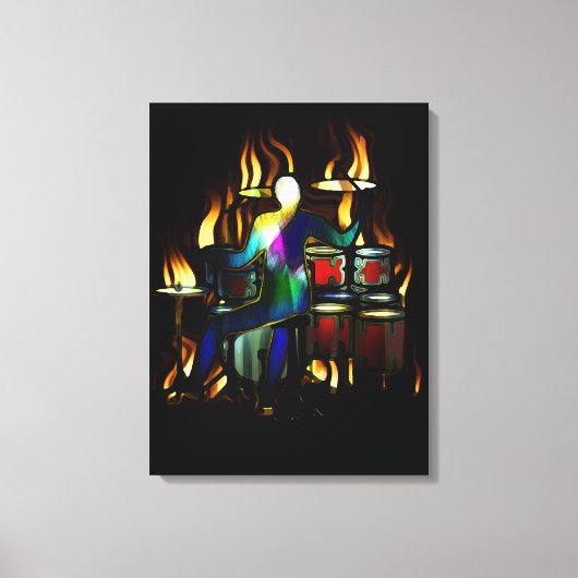 Drum Typ spielt sein Drum Set Leinwanddruck (Vorderseite)