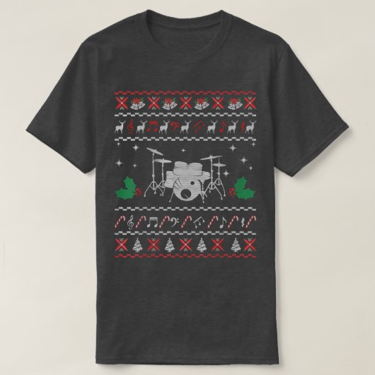 Drum Ugly Weihnachtscreater Geschenke für Drummer T-Shirt (Design vorne)