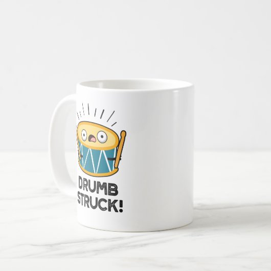 Drumb Struck Funny Drummer Drum Pub Kaffeetasse (Vorderseite Links)