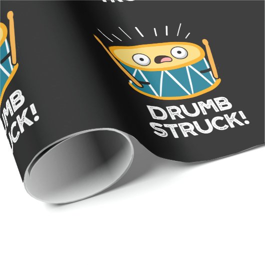 Drumb Struck Funny Drummer Drum Pun Dark BG Geschenkpapier (Rolleneckpunkt)