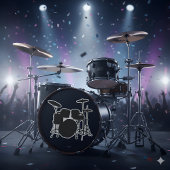 Drumbeat Delight: Drum Kit Silhouette Aufkleber